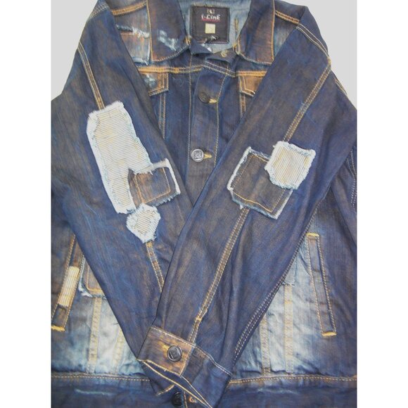 Vintage Classic Blue Denim Jean Jacket Distressed Size X Large Trucker NWT - Picture 3 of 8
